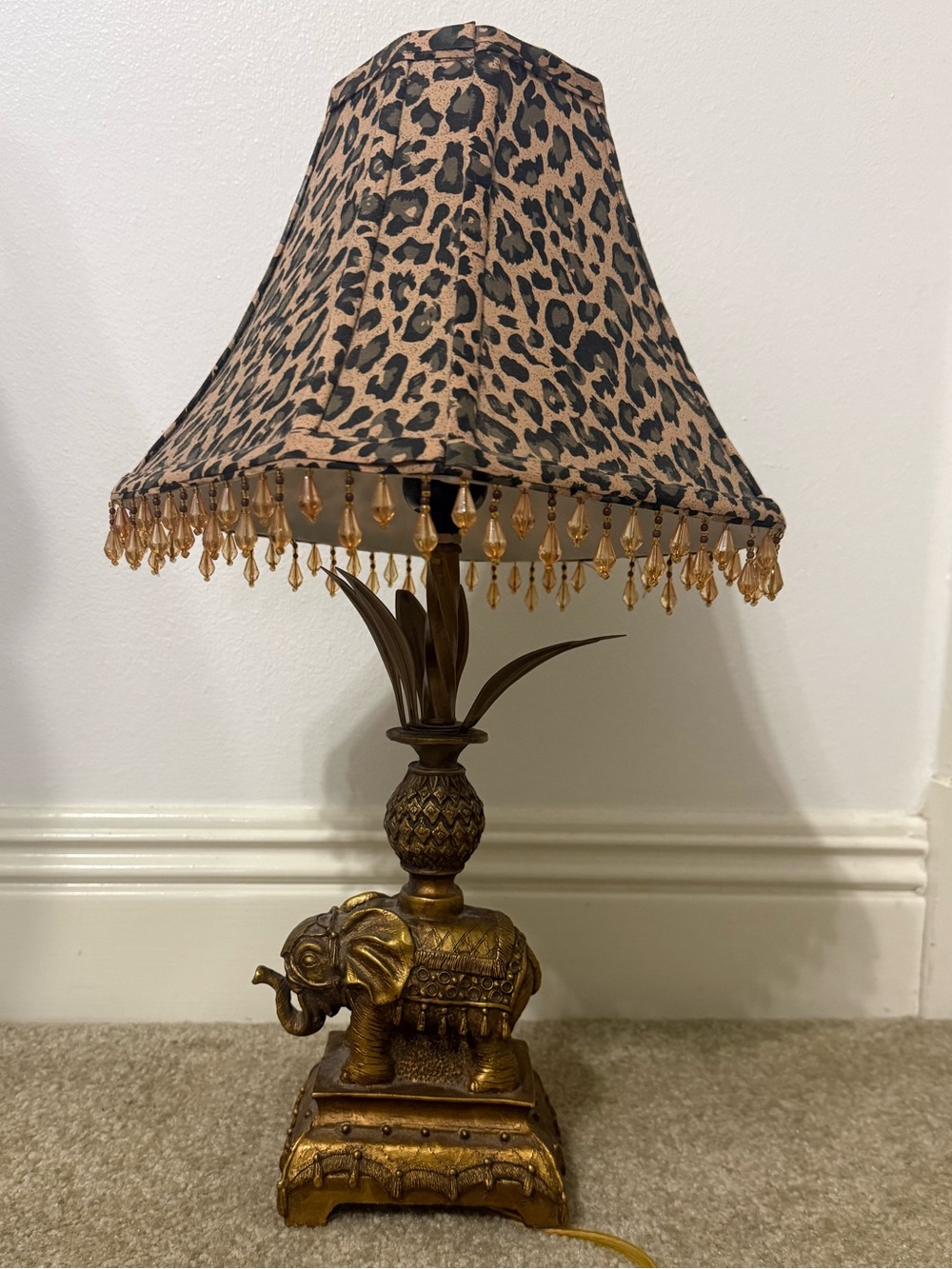 Antique Style Gold Elephant Lamp